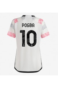 Juventus Paul Pogba #10 Jalkapallovaatteet Naisten Vieraspaita 2023-24 Lyhythihainen